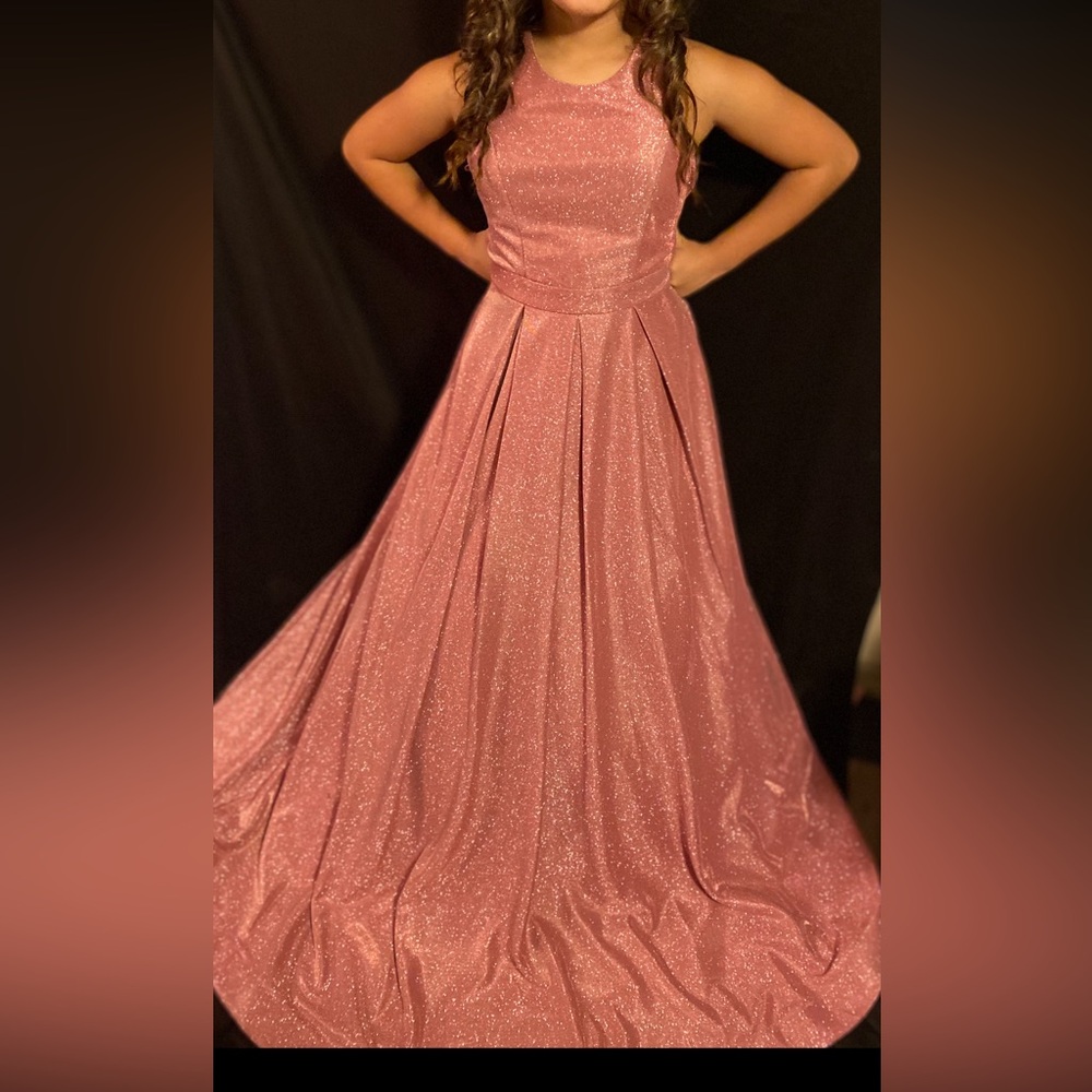 Glamorous Sparkling Pink Evening Gown